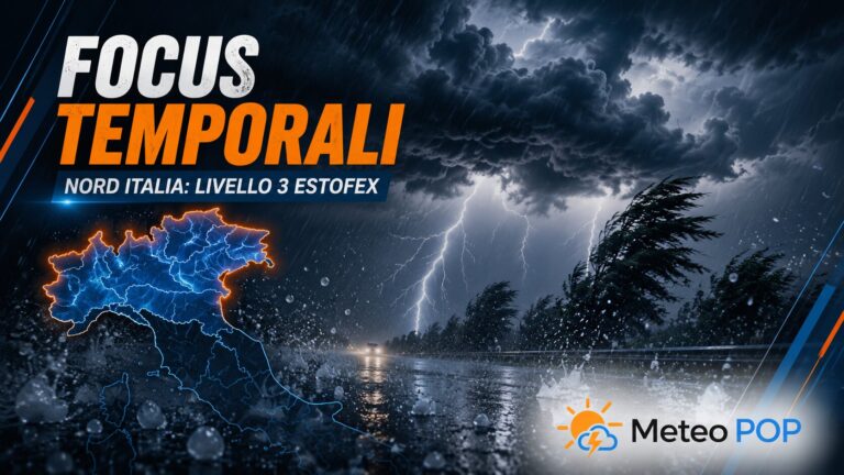 Focus temporali: attesi forti temporali al Nord Italia, ESTOFEX emette un livello 3 per grandine e colpi di vento