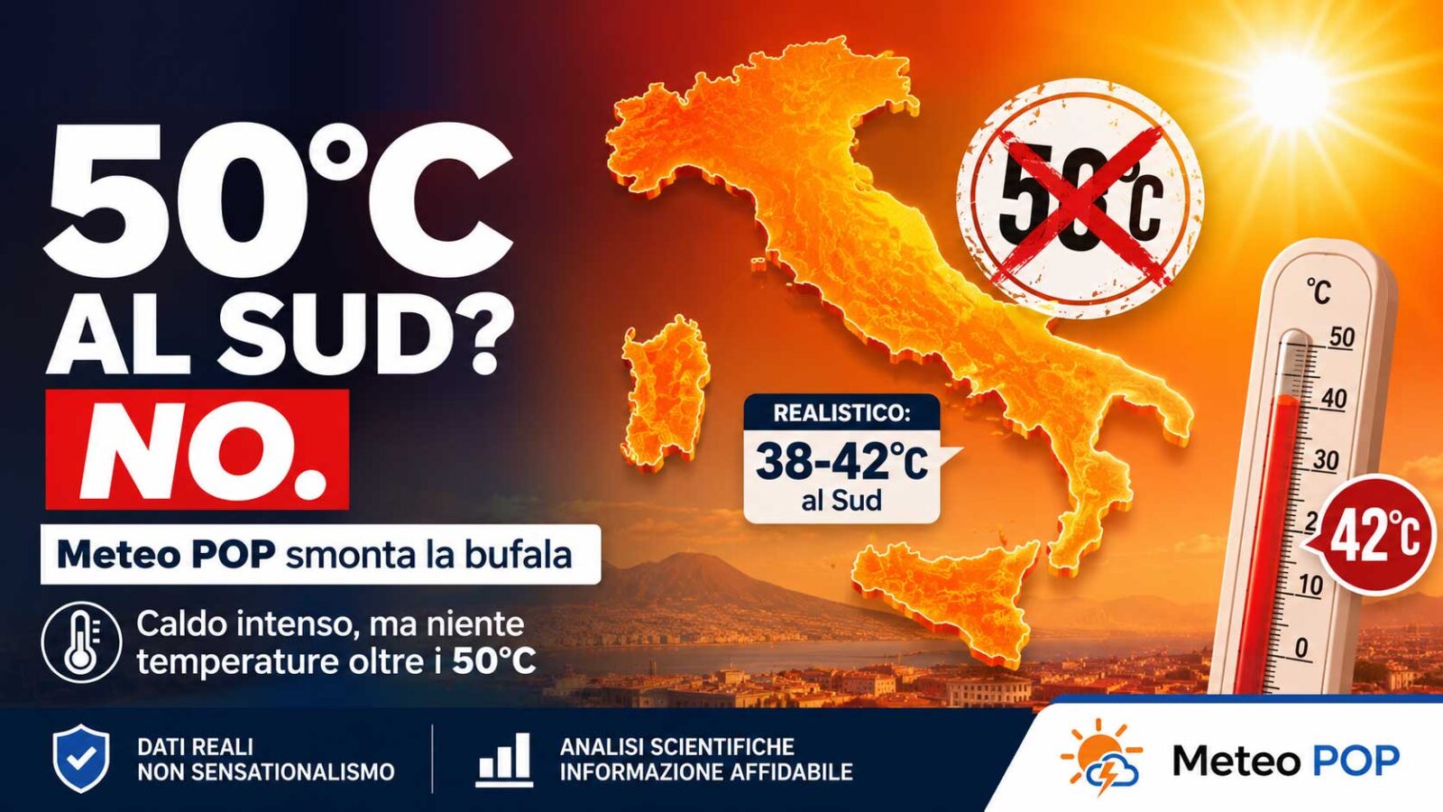 Meteo weekend, nessun picco di 50°C al Sud Italia: titoli sensazionalistici confondono previsioni e realtà