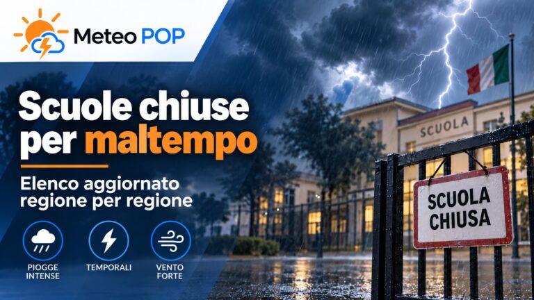 Scuole chiuse per maltempo giovedì 17 settembre: l’elenco aggiornato regione per regione